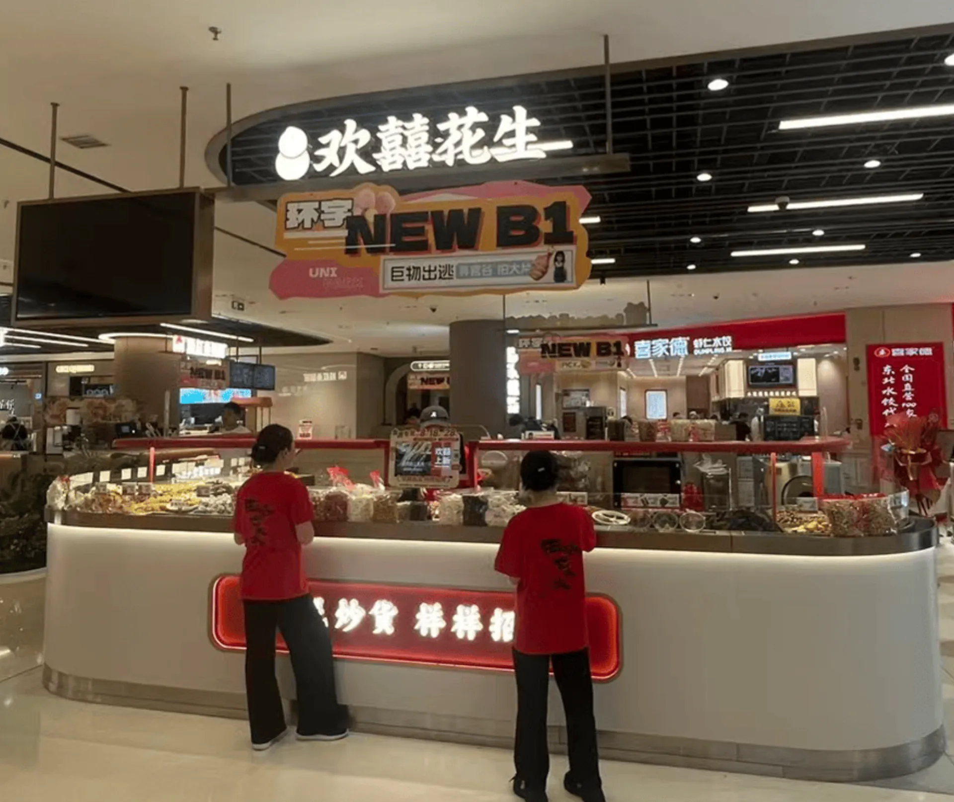 Basement-level mall location, installed